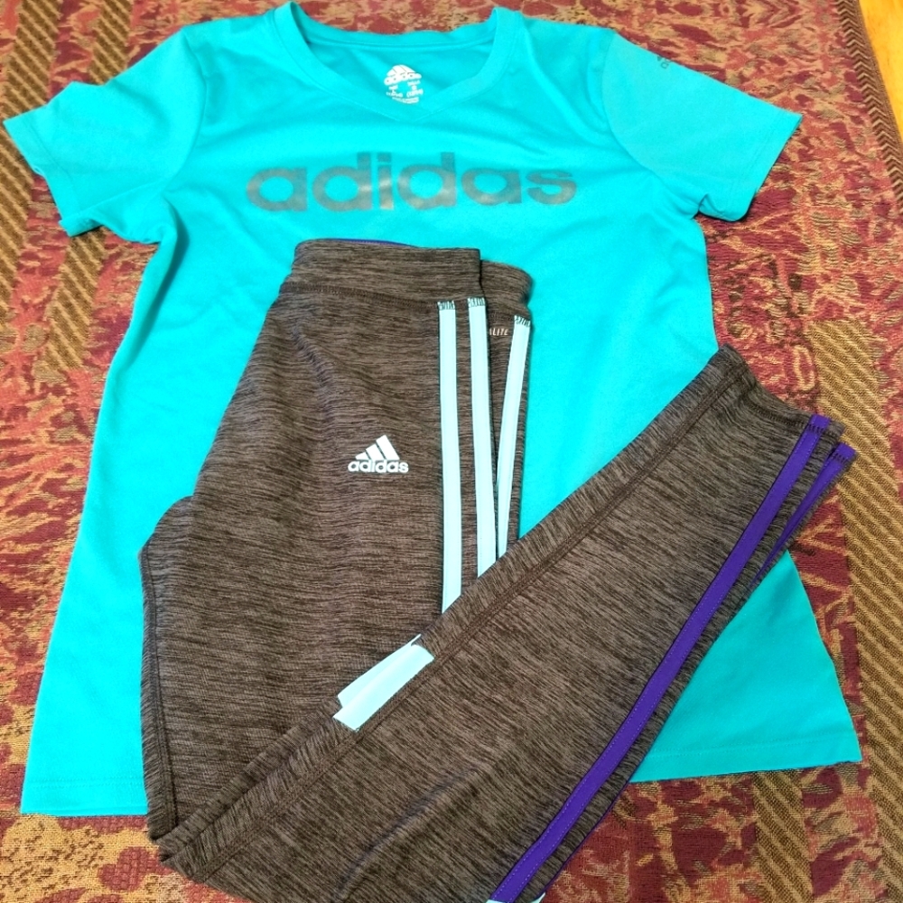 Girls light blue Adidas set